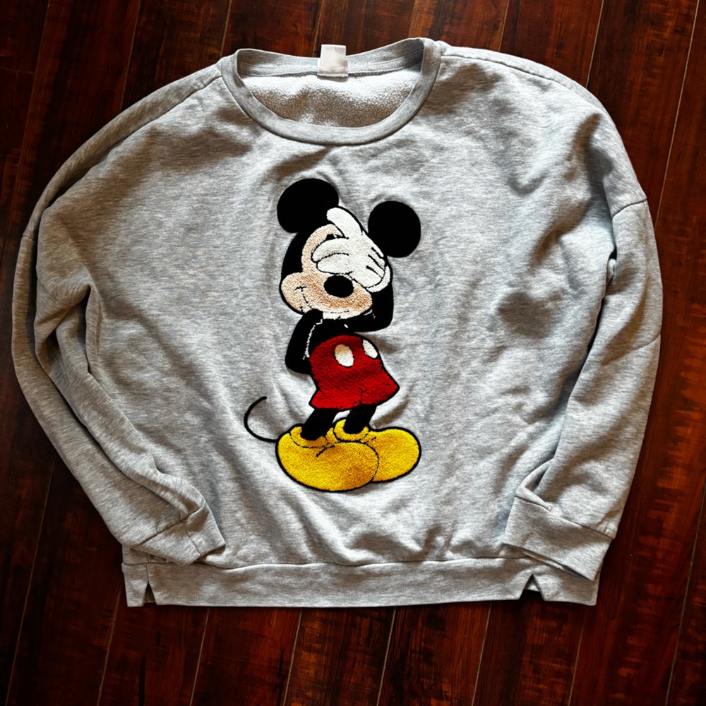 Disney Gray Sweatshirt with Mickey Mouse Design